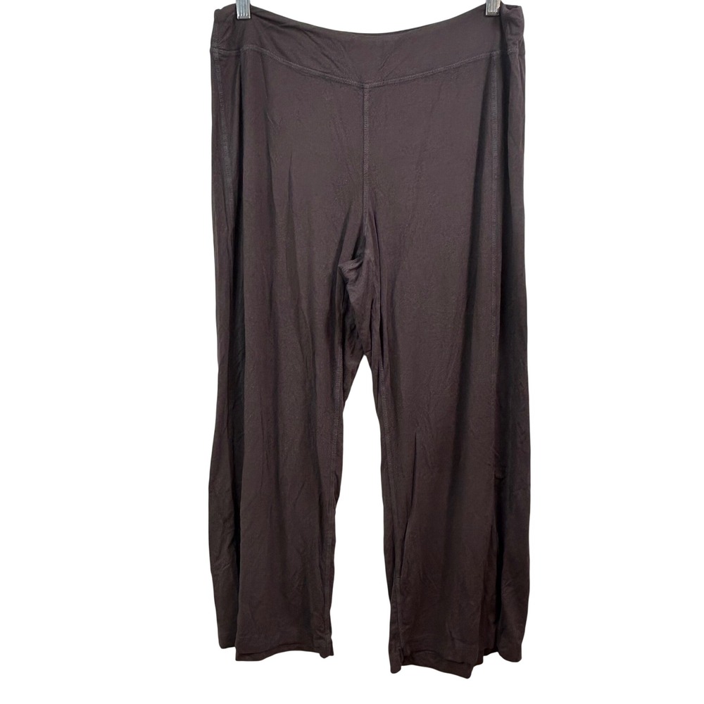 Fresh Produce Womens Brown Wide Leg Seam Front Rayon Stretch Pants Size L USA